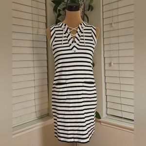Kate Spade Breton Lace Up Striped Sleeveless Nautical Dress